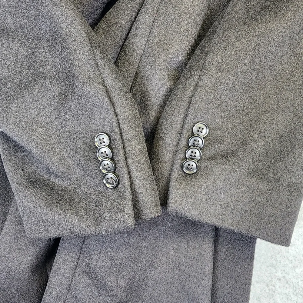 Jos A Bank Executive Men's‎ 46L LONG Black Wool Blend Tweed Overcoat Top Coat